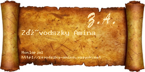 Závodszky Amina névjegykártya